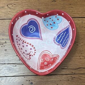 Colorful Heart-Shaped Decorative Serving Bowl - Valentines Day